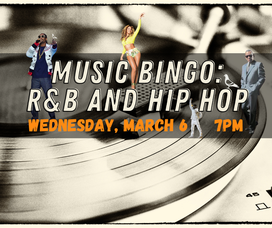 Music Bingo R&B and Hip Hop Eavesdrop Brewery