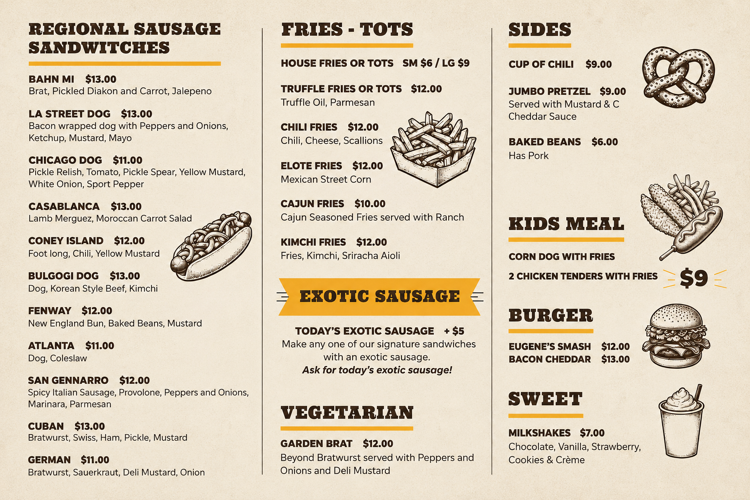 EUGENES FOOD MENU